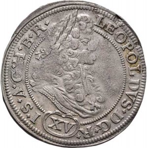 Leopold I., 1657 - 1705, XV Krejcar 1694 CB, Břeh-Brettschneider, Höll.94.1.8,