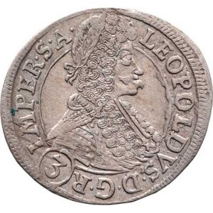 Leopold I., 1657 - 1705, 3 Krejcar 1696 GE, Praha-Egerer, MKČ.1428, Nech.205,