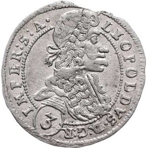 Leopold I., 1657 - 1705, 3 Krejcar 1700 GE, Praha-Egerer, MKČ.1429, Nech.213,