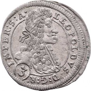 Leopold I., 1657 - 1705, 3 Krejcar 1700 GE, Praha-Egerer, MKČ.1429, Nech.213,
