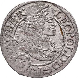 Leopold I., 1657 - 1705, 3 Krejcar 1667 SHS, Vratislav-Hammerschmidt, dělení