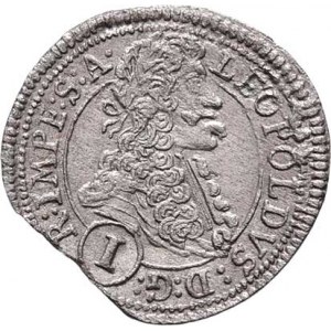 Leopold I., 1657 - 1705, Krejcar 1699 GE, Praha-Egerer, Nech.233, MKČ.1433,