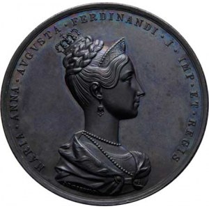 Marie Anna, manželka Ferdinanda V., Boehm - AE medaile na korunovaci v Praze 1836 -