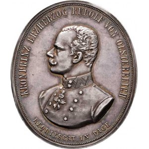 Arcivévoda Rudolf, 1858 - 1889, Radnitzky jun. - oválná úmrtní medaile 30.1.1889 -