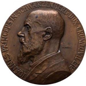 Schwarzenberg Johannes, vévoda krumlovský, 1860-1938, Španiel - AE medaile na 70.narozeniny 1930 -