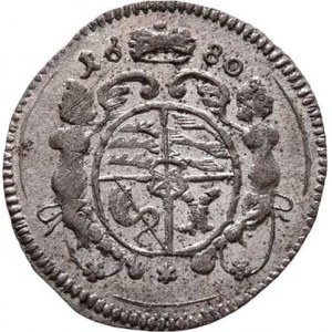 Würtemberg-Olešnice, Christian Ulrich, 1664 - 1704, Grešle 1680 bz, Sa.268 (obr.76), Kop.6253, 0.61