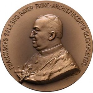 Olomouc-arcibiskup., František S. Bauer, 1904 - 1915, Hladík - AE medaile intronizační 13.V.1904 -