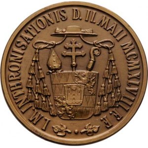 Olomouc-arcibiskup., Josef K. Matocha, 1948 - 1962, Doležal - AE intronizační medaile 2.V.1848 - po