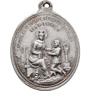 Církevní medaile - české svátostky zemských patronů, Svatá Ludmila se svatým Václavem, český nápis