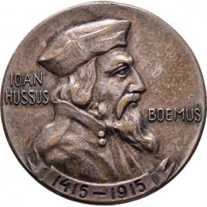 Církevní medaile - Mistr Jan Hus, Nesign. - medailka na 500 let upálení, 1415 - 1915,