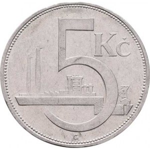 Československo 1918 - 1938, 5 Koruna 1931, KM.11 (Ag500), 7.012g, nep.hr.,