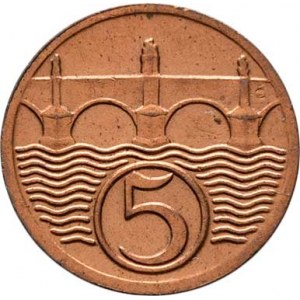 Československo 1918 - 1938, 5 Haléř 1923, KM.6 (CuZn), 1.703g