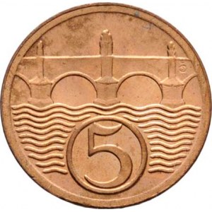 Československo 1918 - 1938, 5 Haléř 1923, KM.6 (CuZn), 1.667g