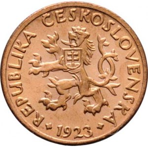 Československo 1918 - 1938, 5 Haléř 1923, KM.6 (CuZn), 1.667g