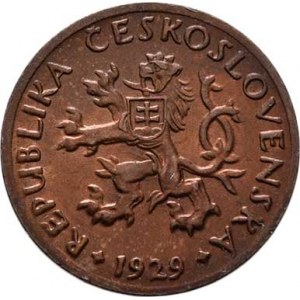 Československo 1918 - 1938, 5 Haléř 1929, KM.6 (CuZn), 1.655g, krásná patina