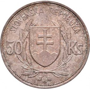 Slovenská republika, 1939 - 1945, 50 Koruna 1944, KM.10 (Ag700), 16.515g, nep.hr.,
