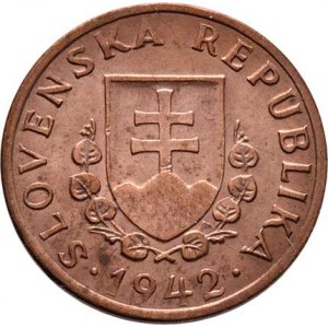 Slovenská republika, 1939 - 1945, 20 Haléř 1942, KM.4 (CuZn), 1.972g, nep.hr.,