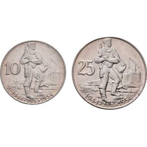 Československo 1953 - 1960, 25 a 10 Koruna 1954 - 10.výročí SNP, KM.41,40