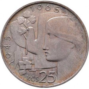 Československo 1961 - 1990, 25 Koruna 1965 - 20 let Osvobození, KM.59 (Ag500,