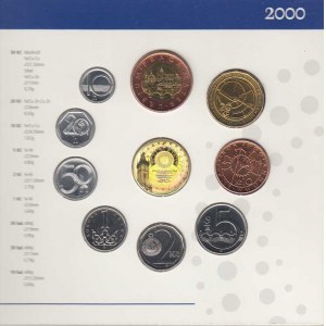 Česká republika, 1993 -, Sada oběhových mincí v původní etui - ročník 2000,