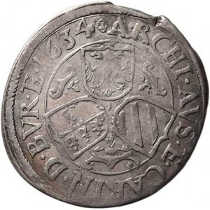 Ferdinand II., 1619 - 1637, 3 Krejcar 1634 bz, Svatý Vít, M-A.131, 1.678g,