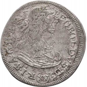 Leopold I., 1657 - 1705, XV Krejcar 1659 bz, Vídeň-Faber, Höll.59.2.4,