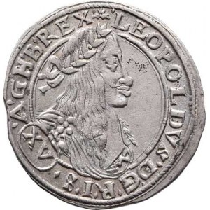 Leopold I., 1657 - 1705, XV Krejcar 1663 CA, Vídeň-Cetto, Höll.63.2.3,