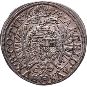 Leopold I., 1657 - 1705, XV Krejcar 1674, Vídeň-Faber, Höll.74.1.3, M-A.173,