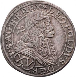 Leopold I., 1657 - 1705, XV Krejcar 1676, Vídeň-Faber, Höll.76.1.6, M-A.175,