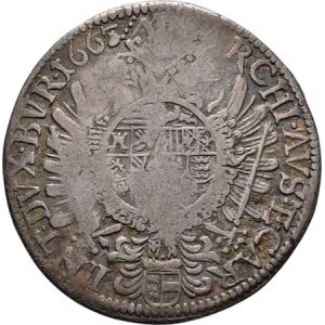 Leopold I., 1657 - 1705, 15 Krejcar 1663, Svatý Vít, Höll.63.1.1, Nech.2537,