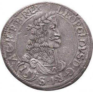 Leopold I., 1657 - 1705, 15 Krejcar 1675 GS, Svatý Vít-Strauss, Höll.75.2.1,