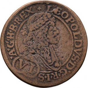 Leopold I., 1657 - 1705, VI Krejcar 1680 MM, Vídeň-Mittermayer, bronzové