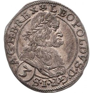 Leopold I., 1657 - 1705, 3 Krejcar 1668, Vídeň-Faber, Nech.1966, M-A.167,