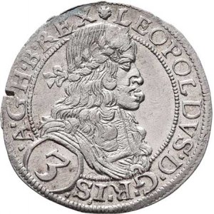 Leopold I., 1657 - 1705, 3 Krejcar 1670, Vídeň-Faber, Nech.1968, M-A.169,