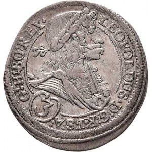 Leopold I., 1657 - 1705, 3 Krejcar 1697 IA, Štýrský Hradec-Aigmann, Nech.2234,