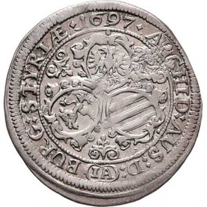 Leopold I., 1657 - 1705, 3 Krejcar 1697 IA, Štýrský Hradec-Aigmann, Nech.2234,