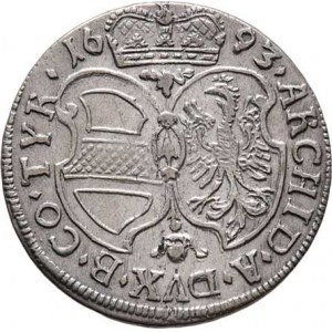 Leopold I., 1657 - 1705, 3 Krejcar 1693, Hall, Nech.2457, M-A.192, 1.553g,