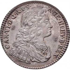 Karel VI., 1711 - 1740, VI Krejcar 1739, Hall, M-A.239, 3.124g, pěkná patina,