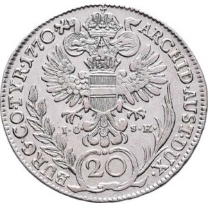 Marie Terezie, 1740 - 1780, 20 Krejcar 1770 IC-SK, Vídeň, N.55, KM.1999, 6.602g,