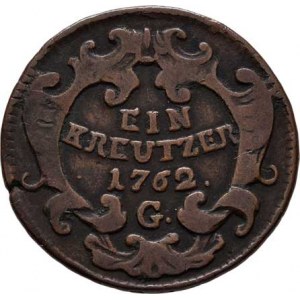 František I. Lotrinský, 1745 - 1765, Cu Krejcar 1762 G, Štýrský Hradec, N.17, M-A.263,