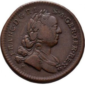 František I. Lotrinský, 1745 - 1765, Cu Krejcar 1765 H, Hall, N.17, M-A.266, 10.144g,