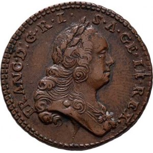 František I. Lotrinský, 1745 - 1765, Cu 1/2 Krejcar b.l., Vídeň, N.18, M-A.241, 5.165g,