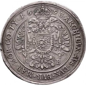 Leopold I., 1657 - 1705, Tolar 1693 KB, Nech.1084, Husz.1373 - lví hlava