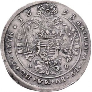 Leopold I., 1657 - 1705, 1/4 Tolar 1693 KB, Nech.1131, Husz.1409, menší písmo