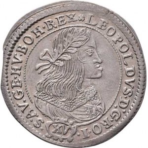 Leopold I., 1657 - 1705, XV Krejcar 1661 KB, Kremnica, Höll.61.2.3, Husz.1421,