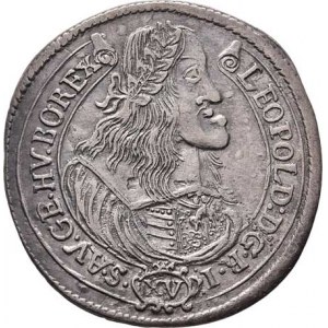 Leopold I., 1657 - 1705, XV Krejcar 1662 KB, Kremnica, Höll.62.2.2, Husz.1423,