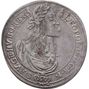 Leopold I., 1657 - 1705, XV Krejcar 1663 KB, Kremnica, Höll.63.1.2, Husz.1423,