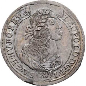 Leopold I., 1657 - 1705, XV Krejcar 1665 KB, Kremnica, Höll.65.1.5, Nech.1152,