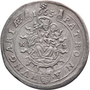 Leopold I., 1657 - 1705, XV Krejcar 1665 KB, Kremnica, Höll.65.1.6, Nech.1152,