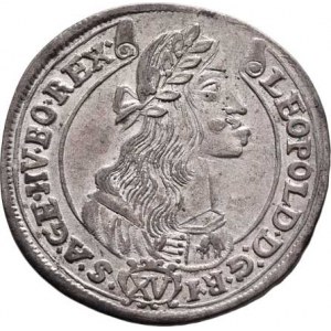 Leopold I., 1657 - 1705, XV Krejcar 1675 KB, Kremnica, Höll.75.1.1c,